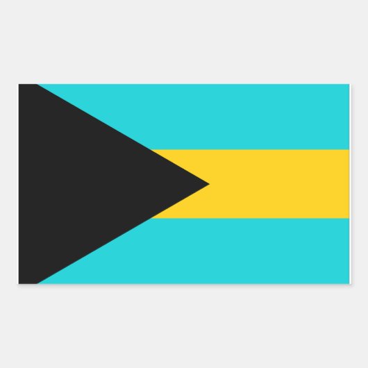Bahamas Flag Rechthoekige Sticker (Voorkant)