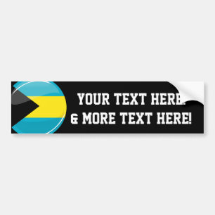 Bahamas Flag Round en Glossy Bumpersticker