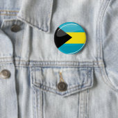 Bahamas Flag Round en Glossy Ronde Button 5,7 Cm (In situ)