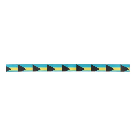Bahamas Flag Satijnen Lint (Voorkant)
