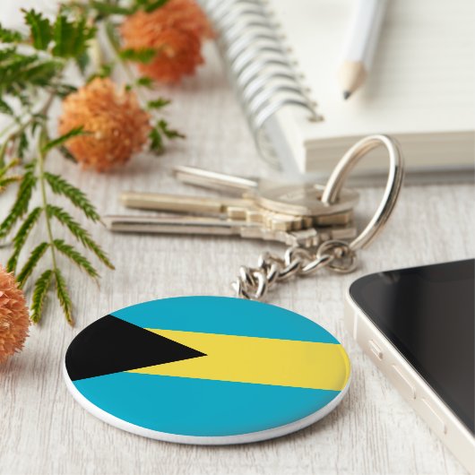 Bahamas Flag Sleutelhanger (Zijkant)