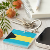Bahamas Flag Sleutelhanger (Voorkant Rechts)