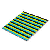 bahamas flag stripes country pattern blue yellow b tegeltje (Zijkant)