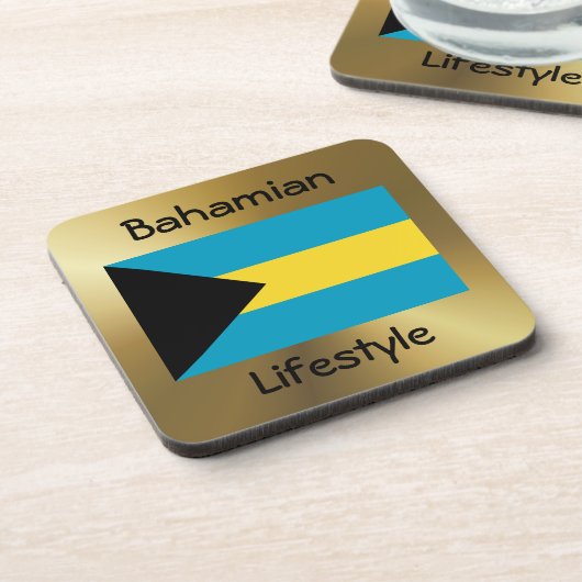 Bahamas Flag+Text Onderzetter (Linkerzijde)