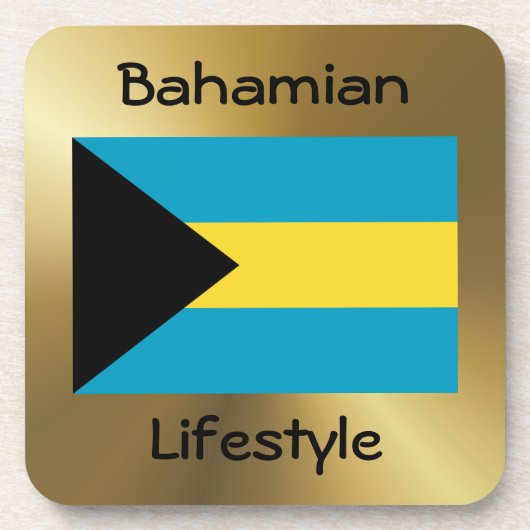 Bahamas Flag+Text Onderzetter (Voorkant)