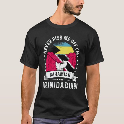 Bahamas Flag Trinidad&Tobago Grown  Humor Pride T-shirt (Voorkant)