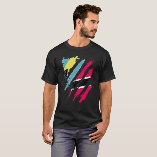 Bahamas Flag Trinidad&Tobago Grown Patriot Country T-shirt (Voorkant volledig)