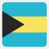 Bahamas Flag Vierkante Sticker (Voorkant)