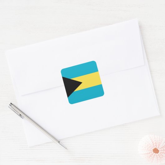Bahamas Flag Vierkante Sticker (Envelop)