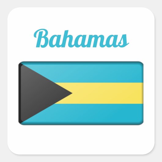 Bahamas Flag Vierkante Sticker (Voorkant)