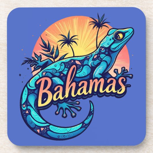 Bahamas Gecko Caribbean Bier Onderzetter (Voorkant)