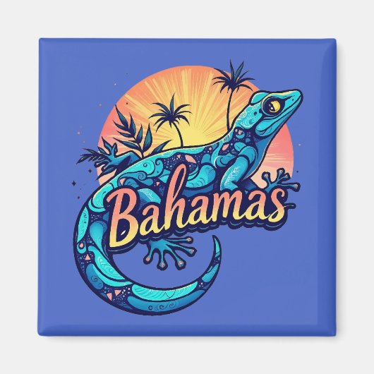 Bahamas Gecko Caribisch Magneet (Voorkant)