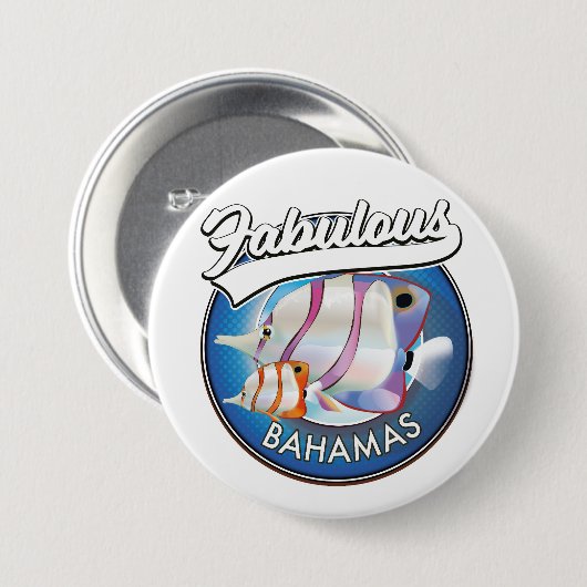 Bahama's geweldige logo ronde button 7,6 cm (Voorkant /achterkant)