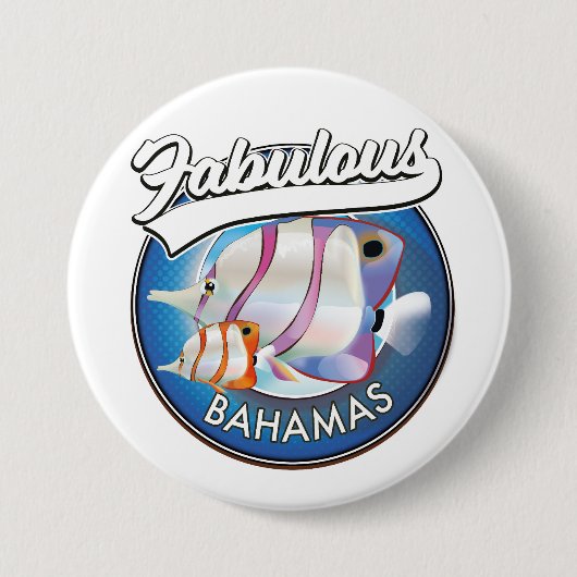 Bahama's geweldige logo ronde button 7,6 cm (Voorkant)