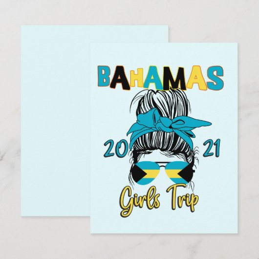 Bahamas Girls Trip Vacation Matching 2021 Bedankkaart (Voorkant / Achterkant)