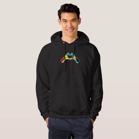 Bahamas Guyana Flag Bahamians Guyanese Heart   Hoodie (Voorkant volledig)