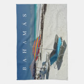 Bahamas Harbour Island Beach uitzicht theedoek (Verticaal)