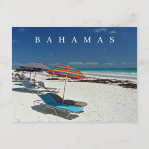 Bahamas Harbour Island zonneloungers uitzicht ansi Briefkaart