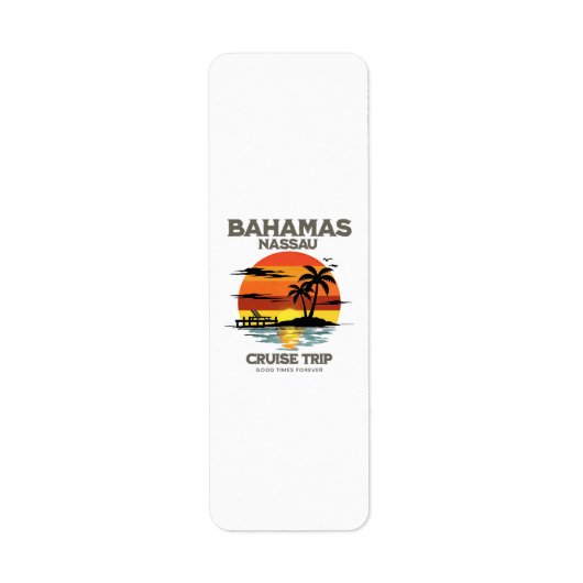 Bahama's haven-cruise zonsondergang etiket (Voorkant)