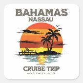 Bahama's haven cruise zonsondergang vierkante sticker (Voorkant)