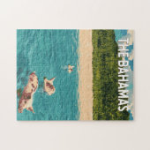 Bahamas Illustration Travel Art Vintage Legpuzzel (Horizontaal)