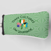 Bahamas Ireland USA Flags Shamrock Jouw naam Golfheadcover (Voorkant)