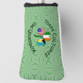 Bahamas Ireland USA Flags Shamrock Jouw naam Golfheadcover (Draai 90)