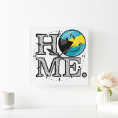 Bahamas is thuisglimlachende vlaggenhuisWarmer Vierkante Klok (Huis)