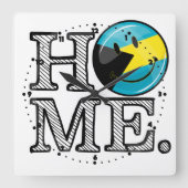 Bahamas is thuisglimlachende vlaggenhuisWarmer Vierkante Klok (Voorkant)