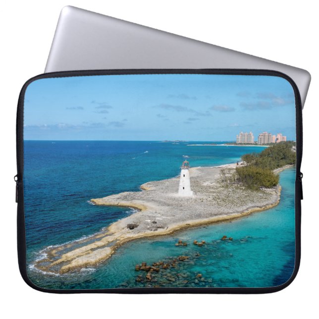 Bahamas Island Vuurtoren Laptop Mouw Sleeve (Voorkant)