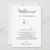 Bahama's Kaart Bruiloft Welkomstbrief Routebeschri (Voorkant)
