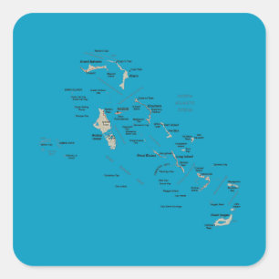 Bahama's Kaart Sticker