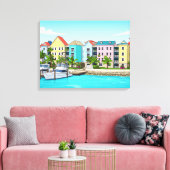 Bahamas kleurrijke huizen canvasprint canvas afdruk (Insitu (Woonkamer))