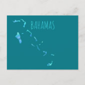 Bahamas Map Briefkaart (Voorkant)