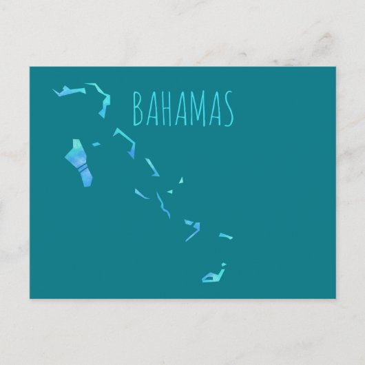Bahamas Map Briefkaart (Voorkant)