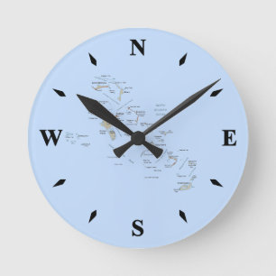 Bahamas Map Clock Ronde Klok