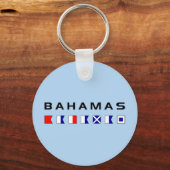 Bahamas Maritime Nautical Signal Flags Light-Color Sleutelhanger (Voorkant)