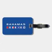 Bahamas Maritime Nautical Signal markeert Donkere Bagagelabel (Achterkant horizontaal)