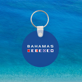 Bahamas Maritime Nautical Signal markeert Donkere  Sleutelhanger