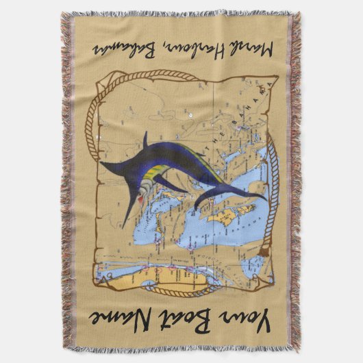 Bahamas Marlin Throw Blanket Deken (Voorkant Verticaal)