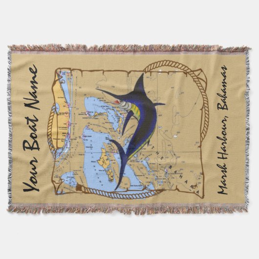 Bahamas Marlin Throw Blanket Deken (Voorkant)