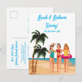 Bahamas Meisjes Trip Bachelorette Party Vakantie Uitnodiging Briefkaart (Voorkant / Achterkant)