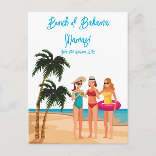 Bahamas Meisjes Trip Bachelorette Party Vakantie Uitnodiging Briefkaart (Voorkant)