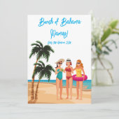 Bahamas Meisjesreis Bachelorette Feest Vakantie Kaart (Staand voorkant)