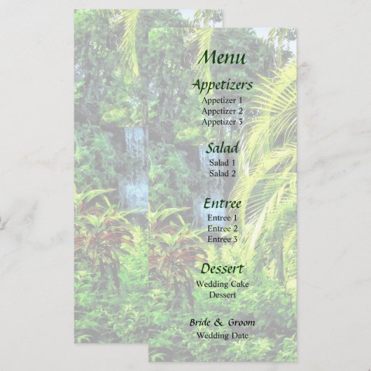 Bahama's - Menu Tropische waterval (Voorkant / Achterkant)