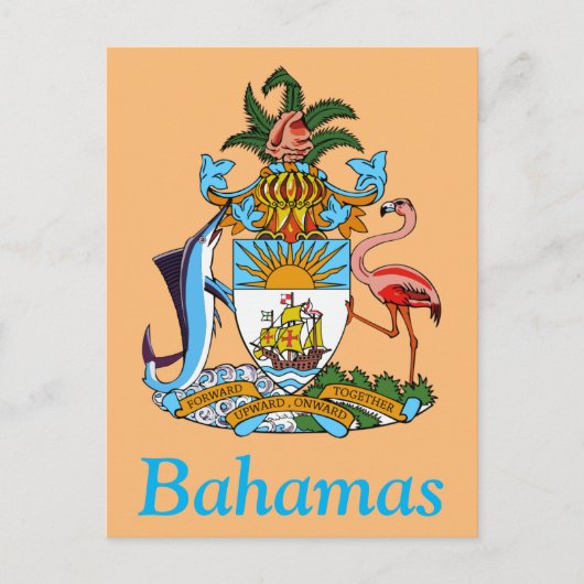 Bahama's met wapen (Caribisch paradijs) Briefkaart (Voorkant)
