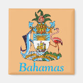 Bahama's met wapen (Caribisch paradijs) Magneet (Voorkant)