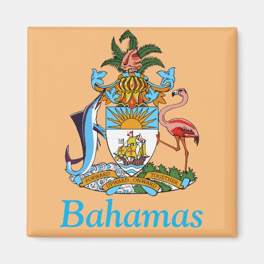 Bahama's met wapen (Caribisch paradijs) Magneet (Voorkant)