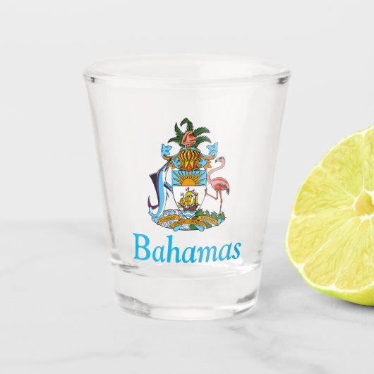 Bahama's met wapen (Caribisch paradijs) Shot Glas (Voorkant)
