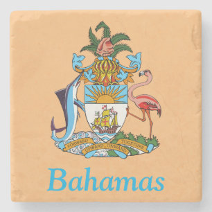 Bahama's met wapen (Caribisch paradijs) Stenen Onderzetter